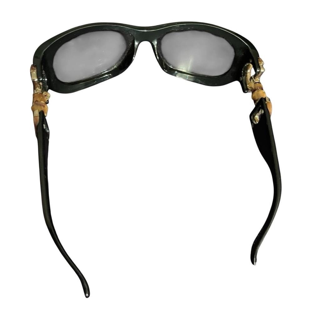Gucci black bamboo sunglasses with dark lens plus extra lighter lens - Picture 11 of 16